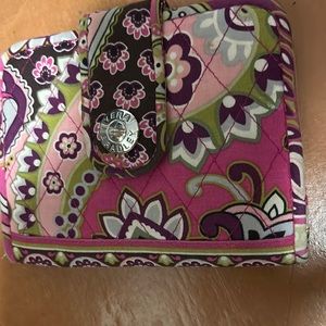Vera Bradley Yellow & Black Baroque Bifold Magnetic Snap Wallet